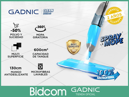 Imagen 2 de 10 de Trapeador Piso Spray Mope Con Rociador Con 3 Paños Garantia
