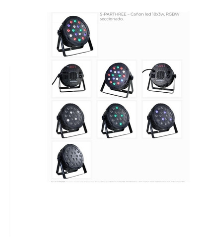 Imagen 3 de 5 de Tacho Par Led 18x3 Rgb Dmx Plastificado (3 Piezas)