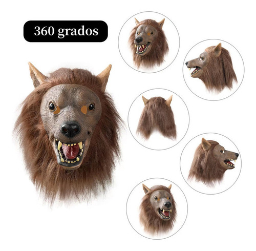 . Máscara Látex Hombre Lobo Halloween Realista Terror