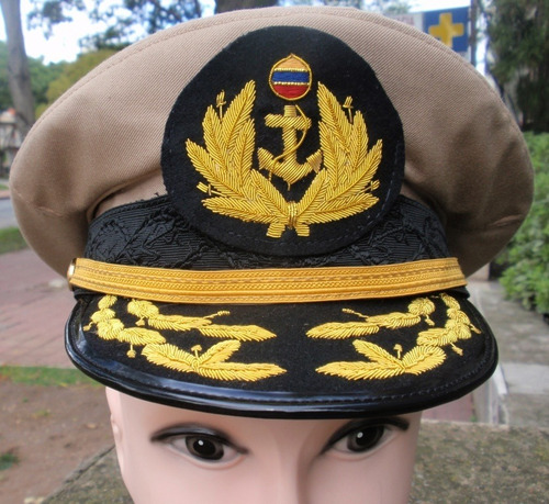 Gorra Bancroft Kaki Almirante Marina Armada De Venezuela  