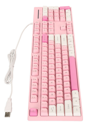 Teclado Colorido De 104 Teclas Con Cable, 3 Colores, Bonito