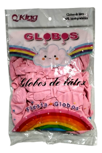 100 Globos Latex Estandar Fashion R12 Rosa Claro Calidhelio
