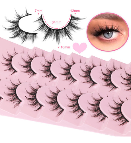 Cílios Postiços Eydevro Manga Lashes Natural Look 7 Pares