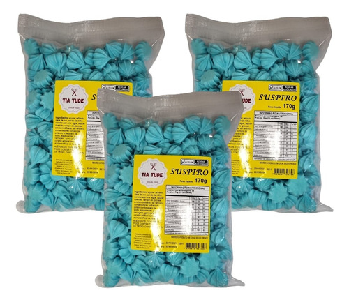 600 Mini Suspiros Caseiro Artesanal Lembrancinha Cor Azul