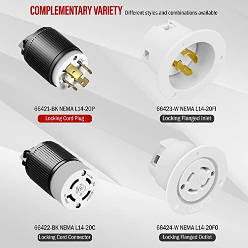 Enerlites Nema L14-20p Locklock Connector For Generator