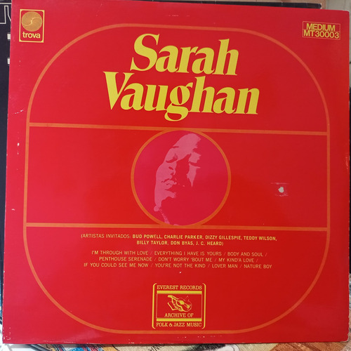 Sarah Vaughan Con Bud Powell Charlie Parker Disco 10 Pts