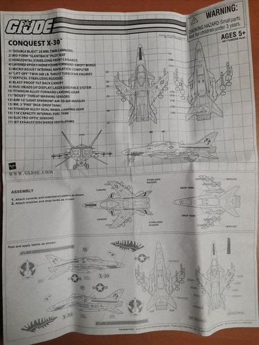 Instructivo G. I. Joe Conquest X30 2008 Moderno (Usado)