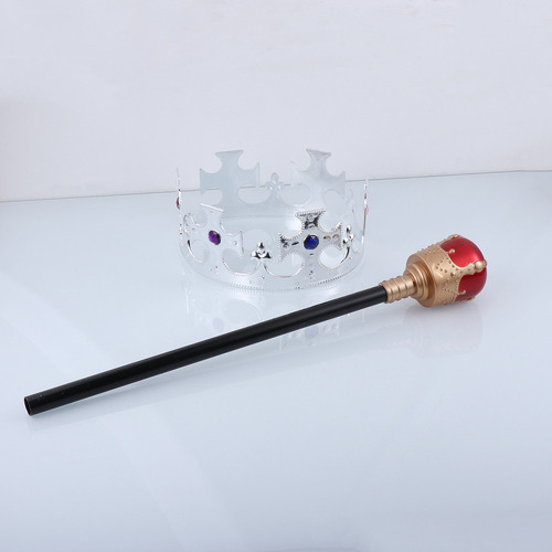 Exquisito Kit De Corona De Rey Y Bastón Para Fiesta De Hallo