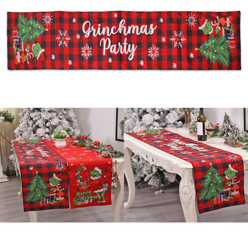 Mantel De Comedor Estampado Christmas Grinch Table Runner.