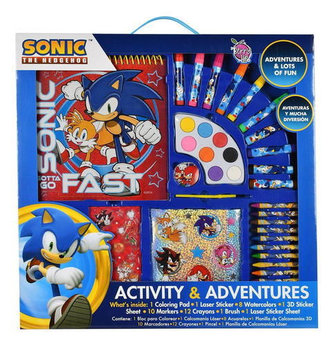  Set De Arte Y Actividades Sonic Con 32 Piezas  