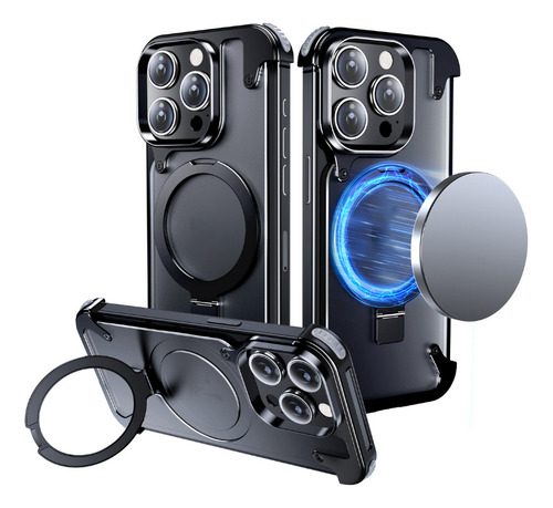 Funda A Prueba De Golpes iPhone 15 Pro Max Negra Magsafe