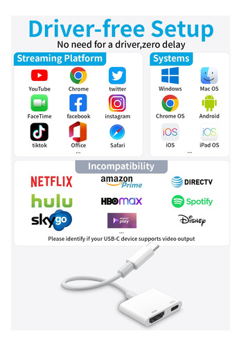 Adaptador Usb C Para Hdmi Esbeecables 4k Uhd Com 100w Pd Iph