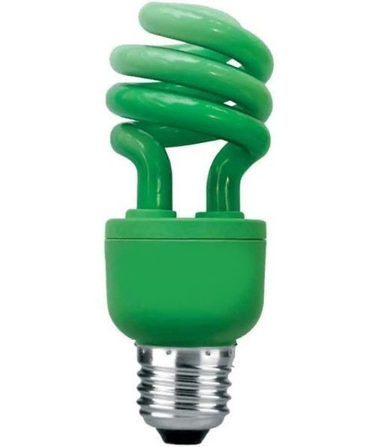 Lâmpada Compacta Espiral Fluorescente 15w 127v E27 Verde 