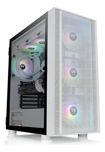 Chasis Gamer Atx Thermaltake H570 Tg Argb Snow + 3 Ventiladores Argb 120 Mm Vidrio Templado