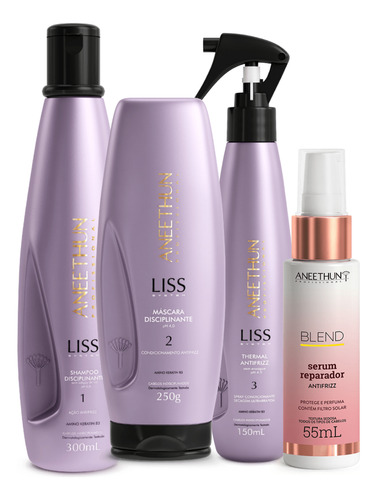 Kit Disciplinante Liss System Aneethun +serum Reparador Liso