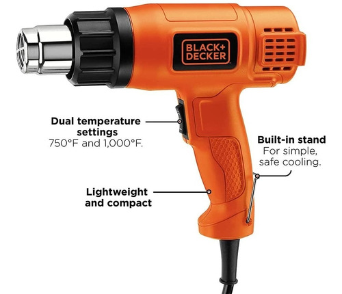 Pistola De Calor 1350w Aire Caliente Black+decker Hg1300