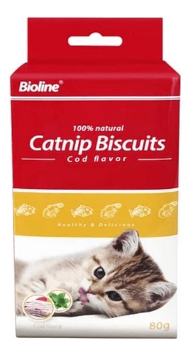 Bioline® Galletas Catnip Sabor A Bacalao Para Gatos 80grs