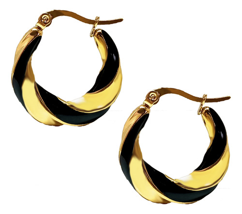Arracadas Trenzadas Acero Inoxidable Caramelo Mujer Moda