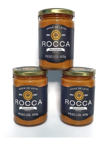 Imagem 1 de 4 de Kit Doce De Leite Rocca 420g Tradicional 3 Unidades
