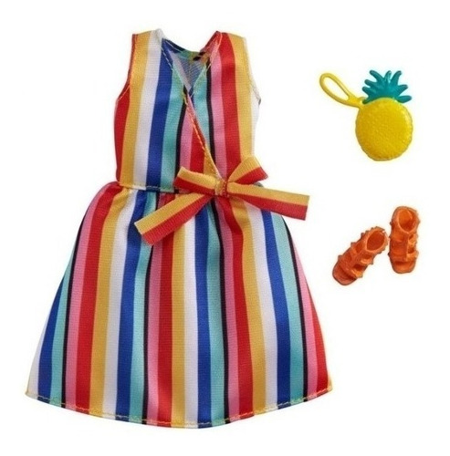 Imagem 1 de 2 de Barbie Roupas E Acessórios Vestido Listrado Ms