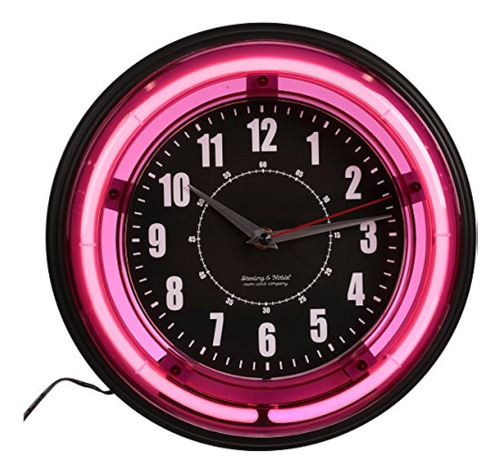 De Ley Y Noble 11 Pulgadas Reloj De Pared Neón Rosa Neón