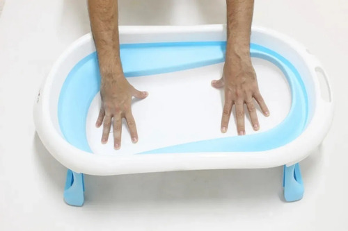 Imagen 5 de 7 de Bañera Plegable Bebe Infantil Tapon Marca Mega Baby