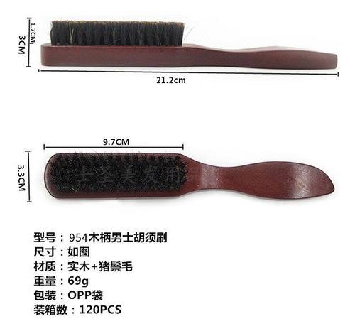 Brocha De Afeitar Peine Para Hombre, Con Cerdas Naturales De