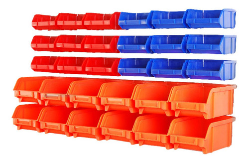30 Pieces Wall Mounted Storage Bins Parts Rack Shop Tool