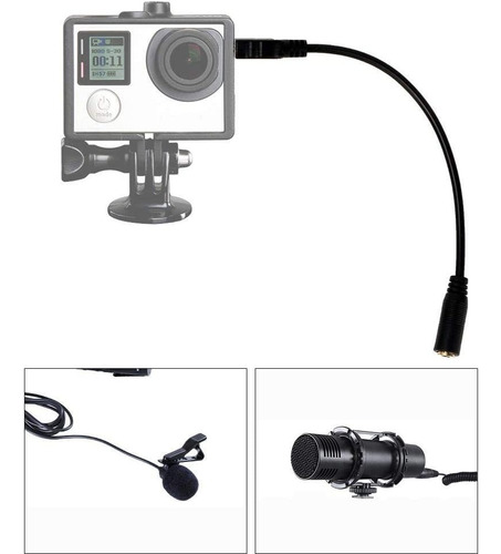 Imagen 6 de 7 de Cable Adaptador Micrófono Gopro Hero Mini Usb Reforzado