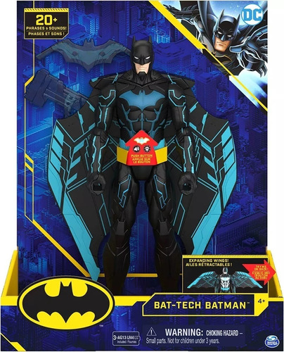 Batman Bat-tech Dc Comics Figura 30cm Alas Luz Sonido En Mca