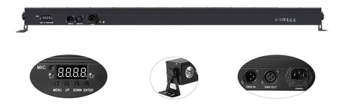 Kit 8 Ribalta Led Rgbw 24 Leds 12w Quadriled 4n1 Dmx Efeitos