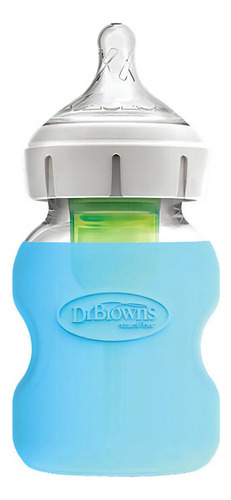 Funda De Protección Dr. Brown's Mamadera Vidrio 150ml Azul