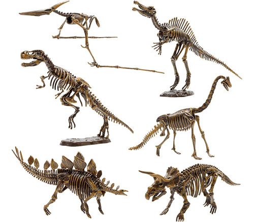 6 Pcs Skeletons De Dinosaurios, Juguetes De Dinosaurios De E