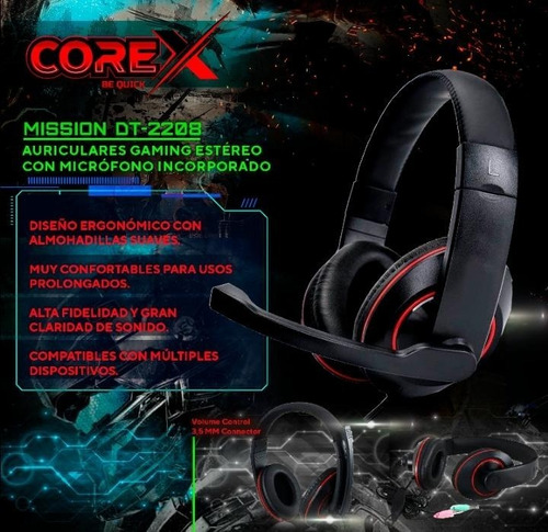 Imagen 2 de 2 de Auriculares Gamer Con Microfono Incorporado
