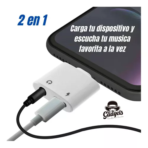 Cable Conector Para Iphone Para Conectar Audifonos Y Cargar A La Vez 3.5 mm