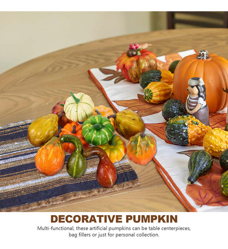 12 Unidades De Calabazas Artificiales Artificiales Realistas