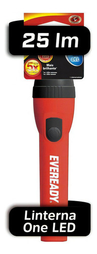 A lanterna LED Eveready Oneeled inclui 1 bateria D vermelha
