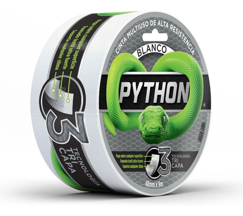 Imagen 2 de 2 de Python® Cinta Multiuso Alta Resistencia Blanco (48mmx9mts)
