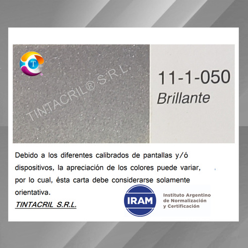 Pintura Epoxi Normas Iram 11-1-050 X 18 Litros Metalizado Brillante