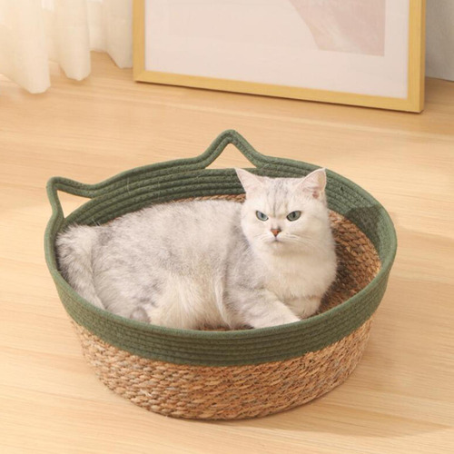 Cama Para Gatos Tejida A Mano, Cama Para Verde 45cmx15cm