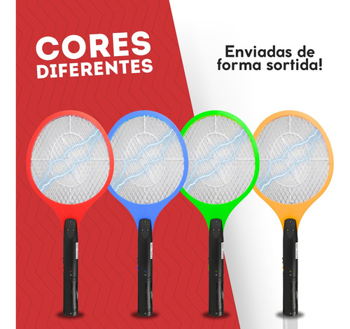 Kit 5 Un. Raquetes Eletrica Recarregável 127/220V Mata Pernilongo