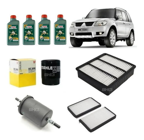 Kit Filtros Troca Óleo Castrol 5w40 Pajero Tr4 2.0 16v