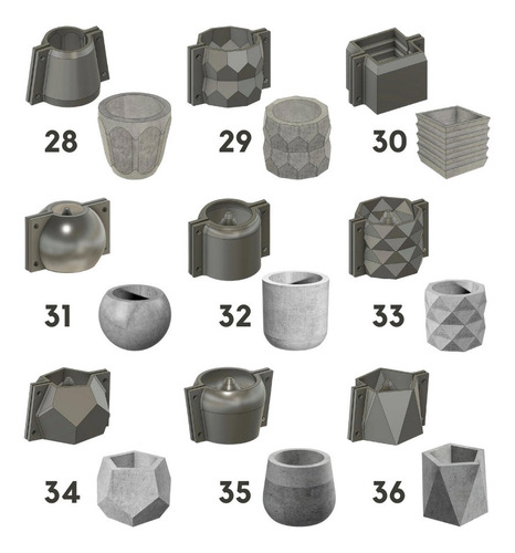 Imagen 5 de 7 de 5 Moldes Maceta Cemento Nº10 Modelos A Eleccion Mod36