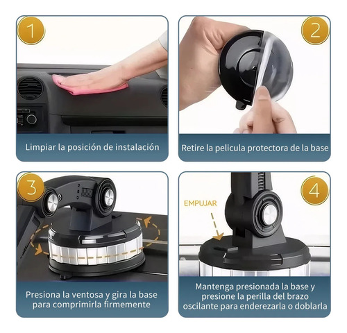 Hapemein® Base Soporte Grande Porta Celular 360 Ventosa Coche 3en1