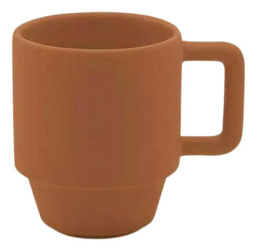 1 Caneca Elo Avelã Oxford Cerâmica 400ml Marrom Liso