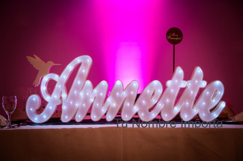 Nombre Iluminado 6 Letras 25 Cm Polyfan Cartel Luz Tunombre