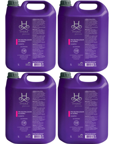 Shampoo Hydra Neutralizador De Odores 5 Litros - 4 Unidades