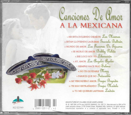 Cd Canciones De Amor A La Mexicana 12 Súper Éxitos C/ Selena | Parcelamento  sem juros