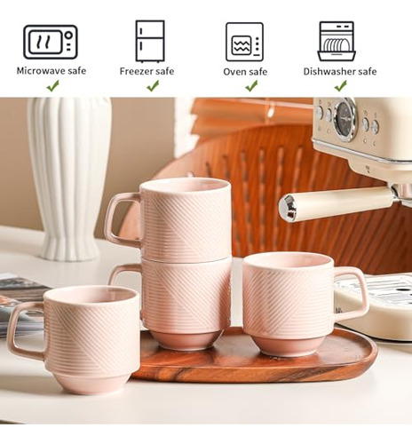 Set De Tazas Apilables Para Café: Tazas Apilables De Cerámic