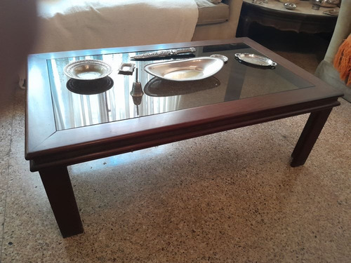 Mesa De Centro Rectangular De Caoba - Mueble - Vintage (Usado)